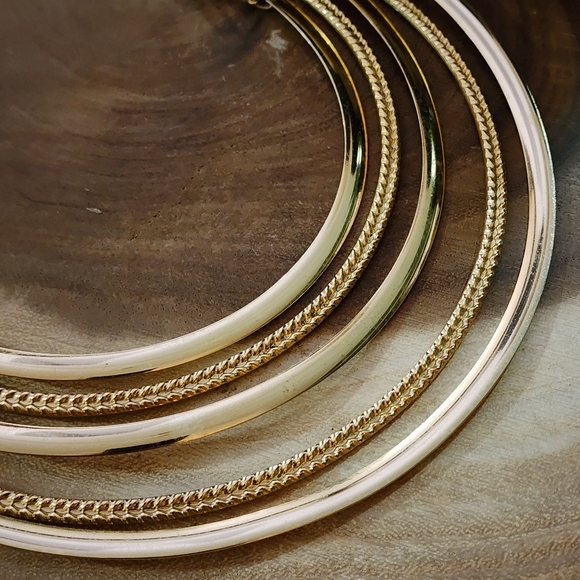 Signed Napier Gold Toned Choker Collar Necklace Egyptian Inspired - Picture 5 of 12